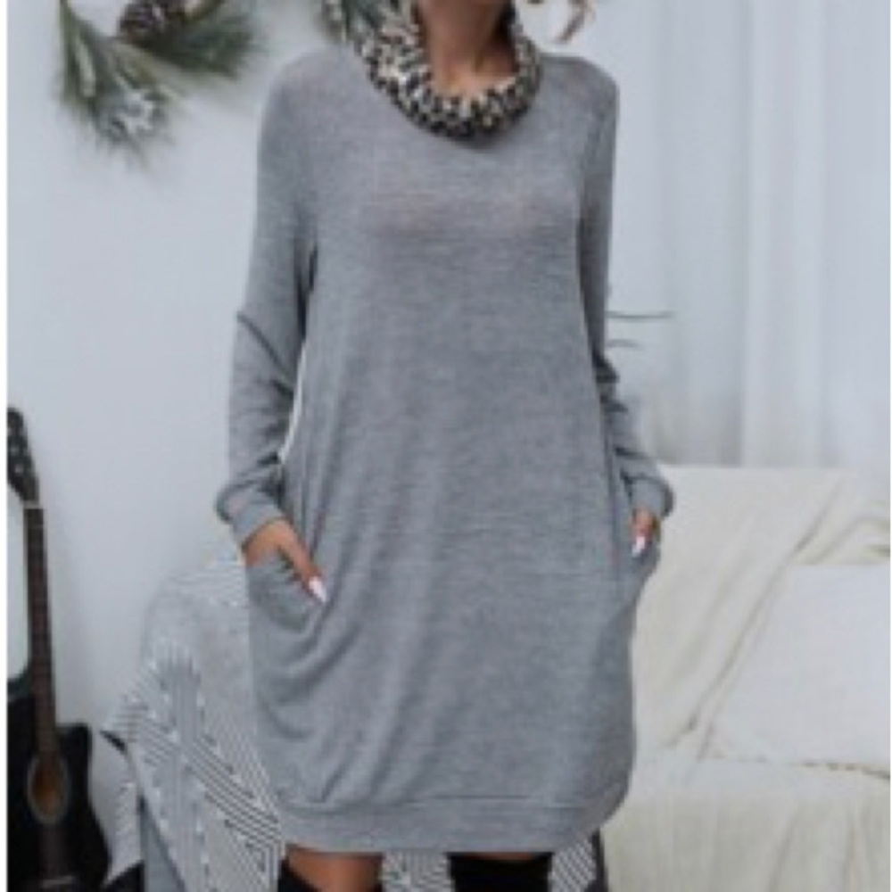 Long Neck Sweatshirt Dress